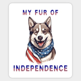 American akita Funny USA Flag 4th of July Fur Of Independence Sticker